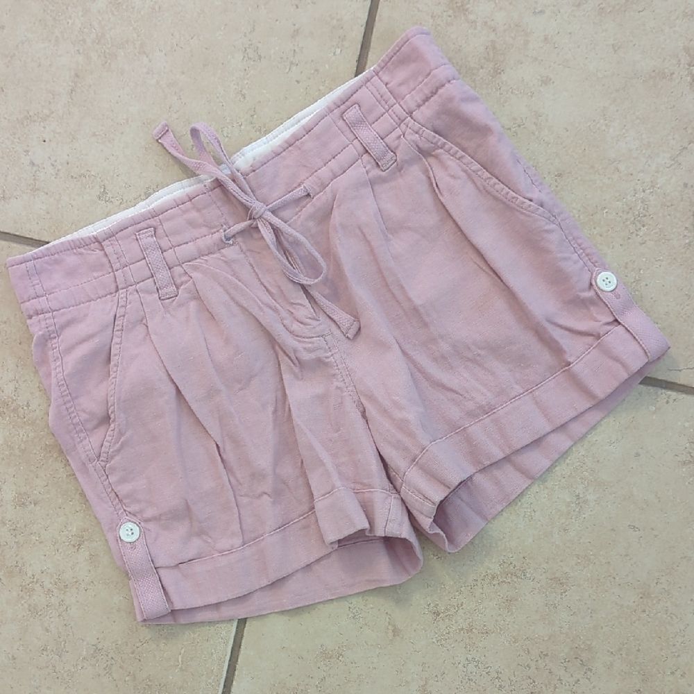 J. Crew Linen Blend Pink Tie Shorts - Size 00